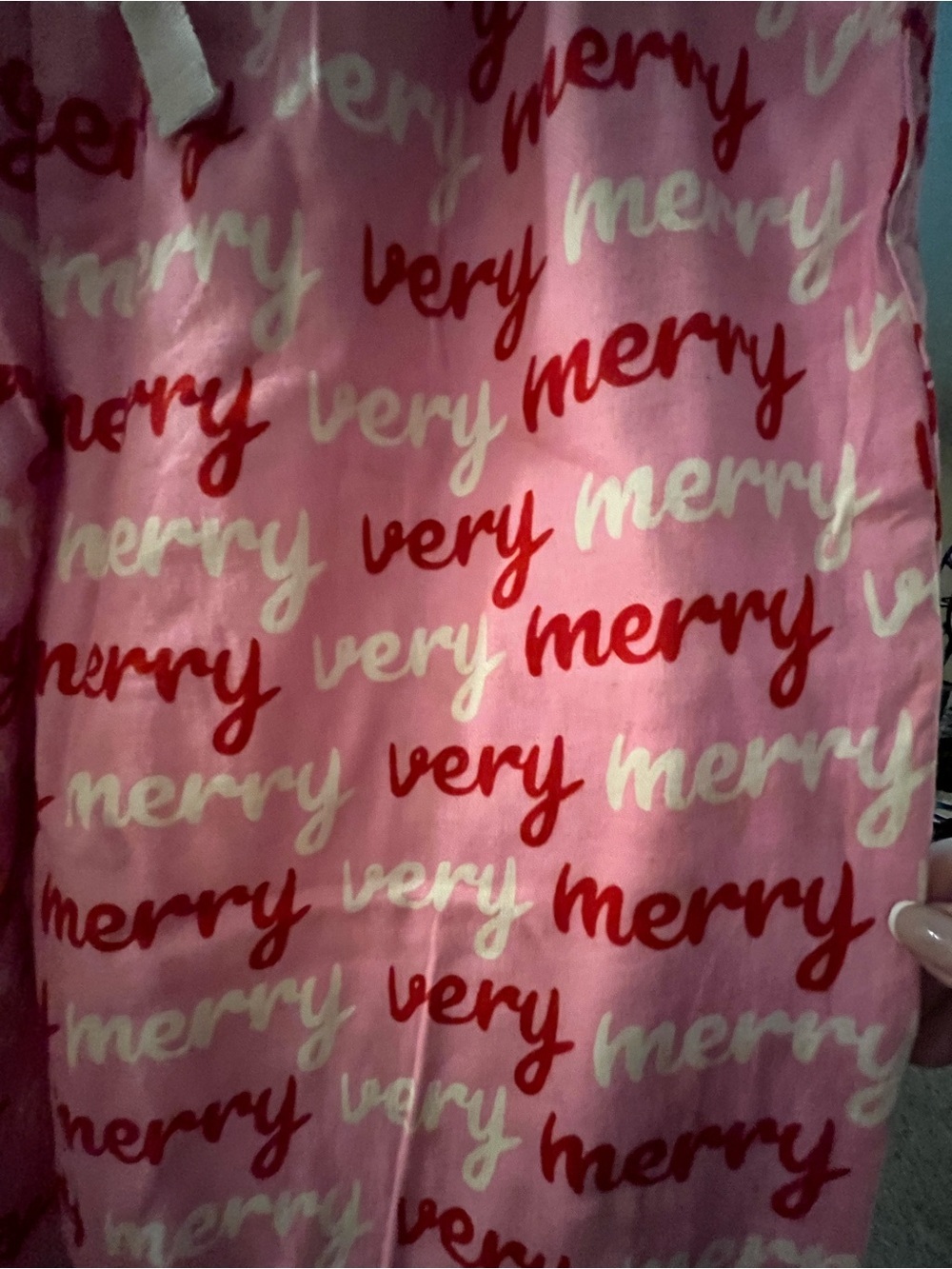 NWT J Crew Pink "Very Merry"  Pajama Pants - Cozy Holiday Sleepwear, size Large - Picture 5 of 6